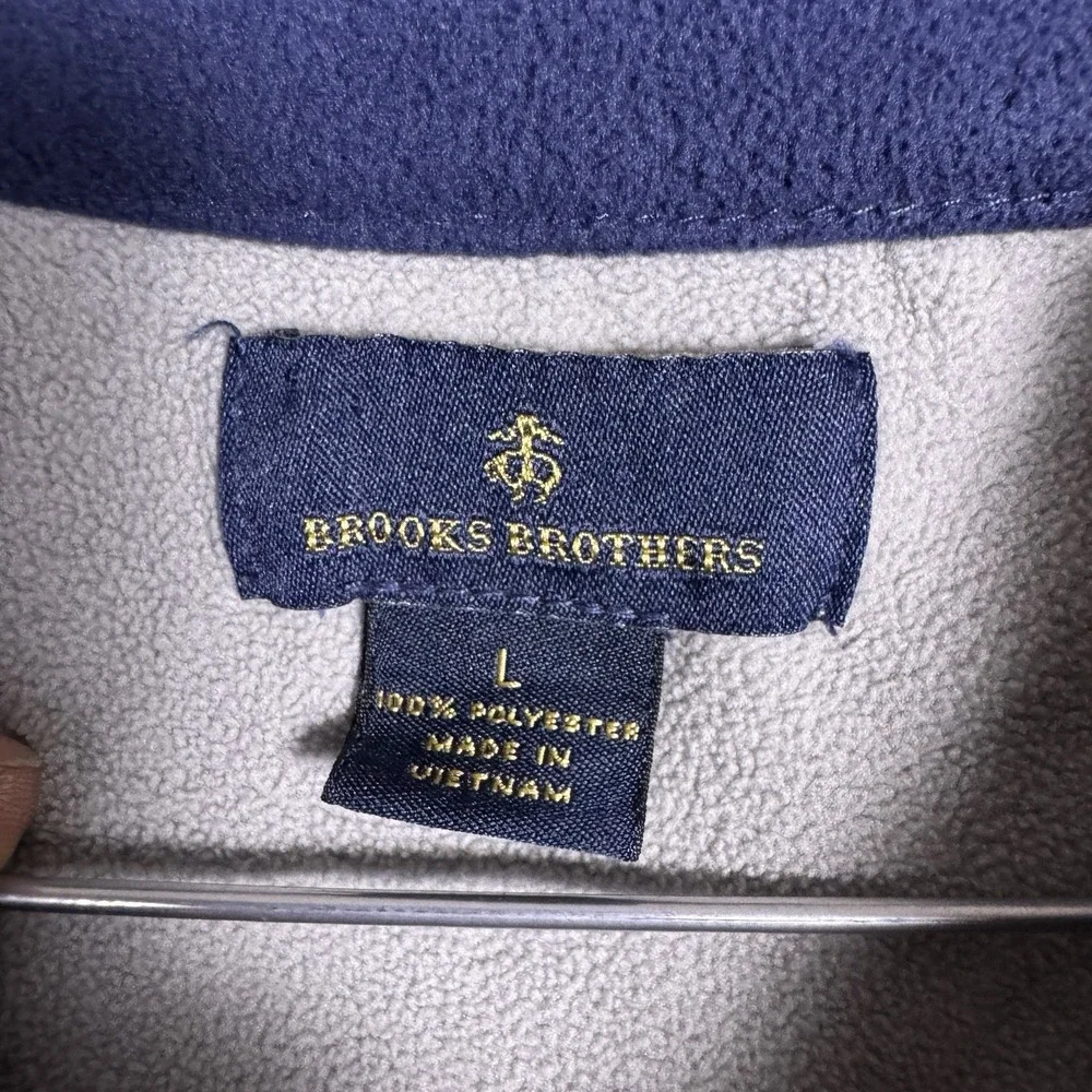 Brooks Brothers Vest Mens L Full Zip Fleece Logo Thermal Golf